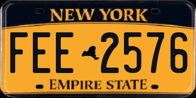 NY license plate FEE2576