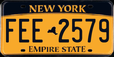 NY license plate FEE2579