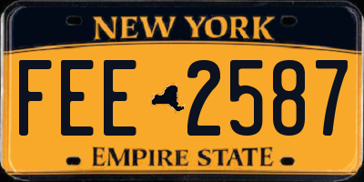 NY license plate FEE2587
