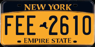 NY license plate FEE2610