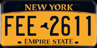 NY license plate FEE2611