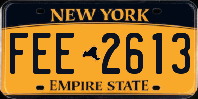 NY license plate FEE2613