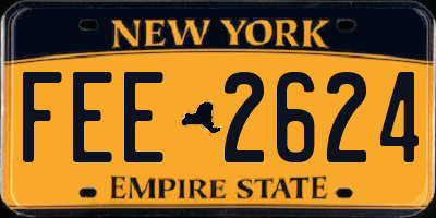 NY license plate FEE2624