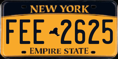 NY license plate FEE2625