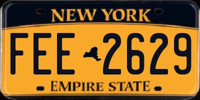 NY license plate FEE2629