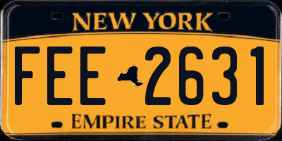 NY license plate FEE2631
