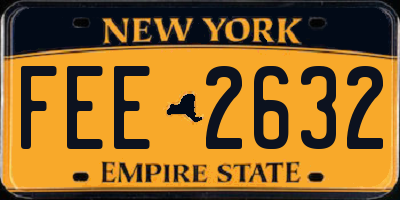 NY license plate FEE2632