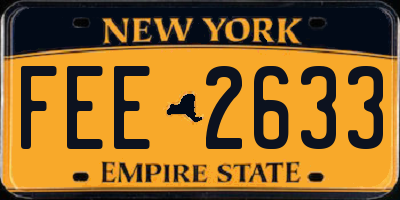 NY license plate FEE2633