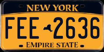 NY license plate FEE2636