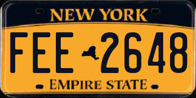 NY license plate FEE2648
