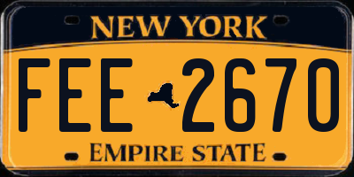 NY license plate FEE2670