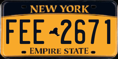 NY license plate FEE2671