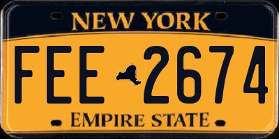 NY license plate FEE2674