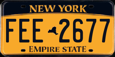 NY license plate FEE2677