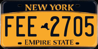 NY license plate FEE2705