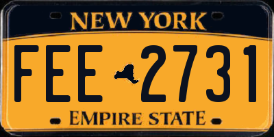 NY license plate FEE2731