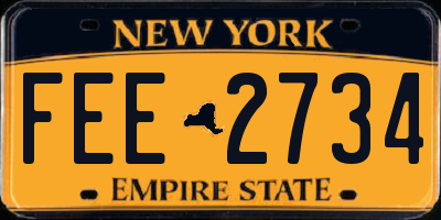 NY license plate FEE2734