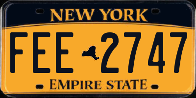 NY license plate FEE2747