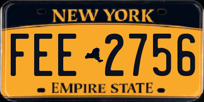 NY license plate FEE2756