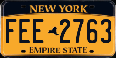 NY license plate FEE2763