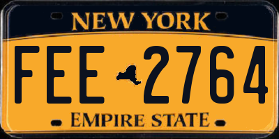 NY license plate FEE2764