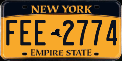 NY license plate FEE2774