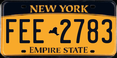 NY license plate FEE2783