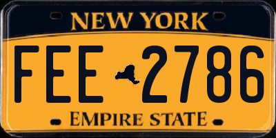 NY license plate FEE2786
