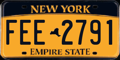 NY license plate FEE2791