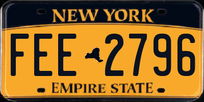 NY license plate FEE2796