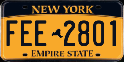 NY license plate FEE2801