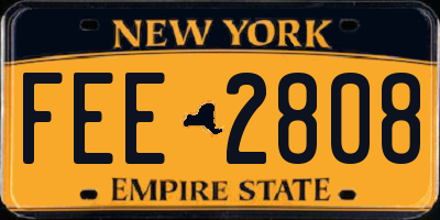 NY license plate FEE2808