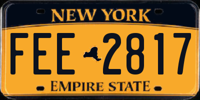 NY license plate FEE2817