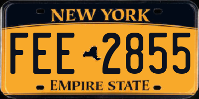 NY license plate FEE2855