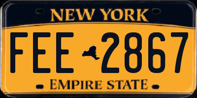 NY license plate FEE2867