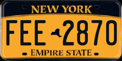 NY license plate FEE2870