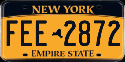 NY license plate FEE2872