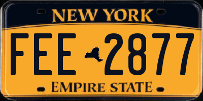 NY license plate FEE2877