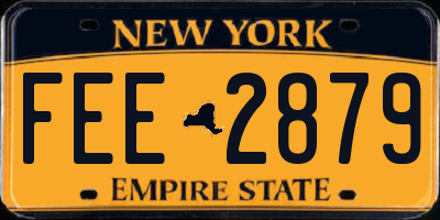 NY license plate FEE2879