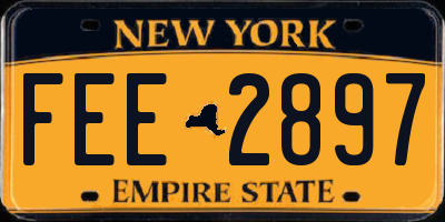 NY license plate FEE2897