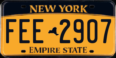 NY license plate FEE2907
