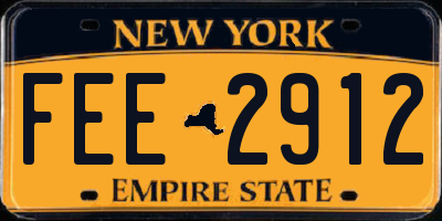 NY license plate FEE2912