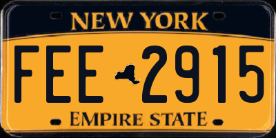NY license plate FEE2915