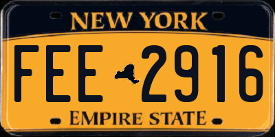 NY license plate FEE2916