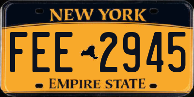 NY license plate FEE2945