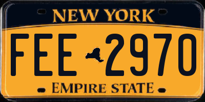 NY license plate FEE2970