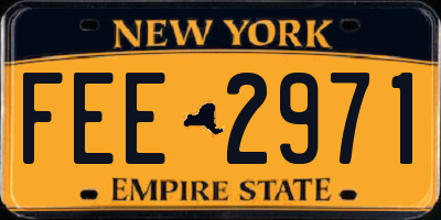 NY license plate FEE2971