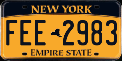 NY license plate FEE2983