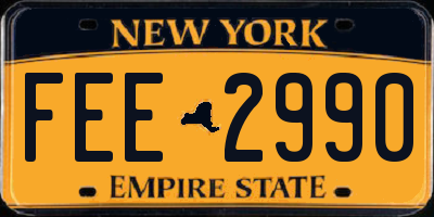 NY license plate FEE2990