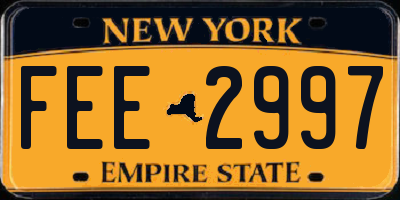 NY license plate FEE2997